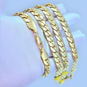14K Gold-Plated 8" Bracelet - Elegant Design, 8 mm Wide, High Quality, Perfect for Everyday Wear, Ideal Gift