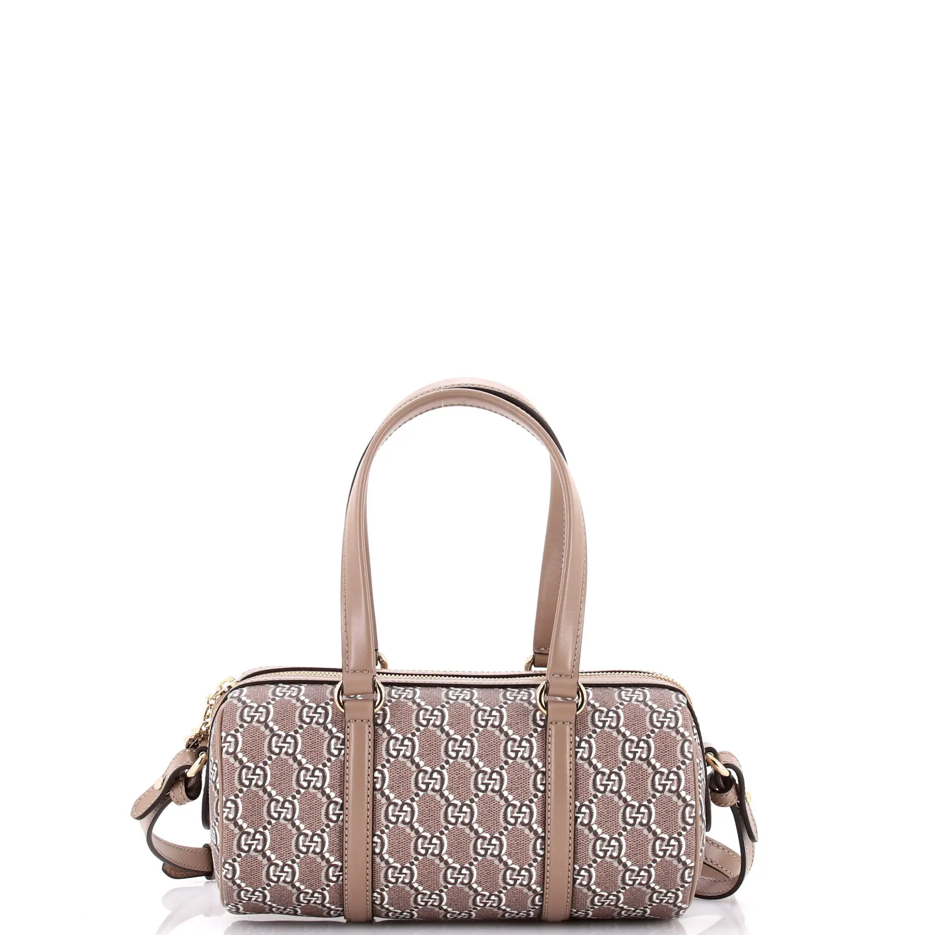 Pre-owned GUCCI Canvas Coated Shoulder Bags Convertible Duffle Bag GG Shadow Coated Canvas Small