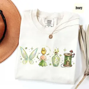 Comfort Colors Vintage Whimsical Pixie Fairy Shirt, Playful Neverland Magic Kingdom Tee, Aesthetic Enchanted Forest Outfit, Trendy Magical Vacation Storybook Design, Premium Oversized Fairytale Dreamer Gift