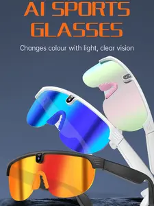 Smart AI Sports  800W Camera Glasses for POV Recording, Wireless Audio Music Playback & AI Voice Assistant, Anti-Shake WiFi Video  Large Color Lens Ski Goggles Full Coverage Anti-Fog Rimless Anti-Fatigue Reading Glasses flight red night vision mirrored