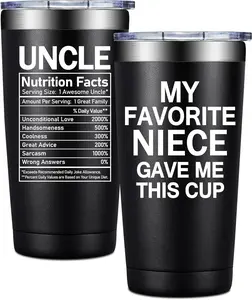 Best Uncle Gifts from Niece - Uncle Christmas Gifts - My Favorite Niece Gave Me This Cup - Fathers Day, Birthday Gift for Uncles - 20oz Tumbler 20 OZ Stainless Steel Tumbler