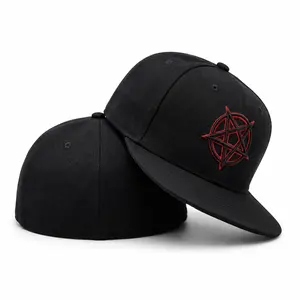 Red Outlined Pentagram Fitted