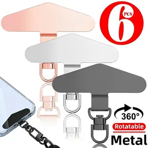 Rotatable Stainless Steel Phone Lanyard Patch Card Anti-lost Hanging Crossbody Wrist Phone Lanyard Gasket Replacement Connectors