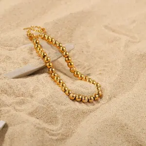Bracelet - Women Fashion Gold Plated 3mm Beads Unisex Adjustable Stainless Steel Bangle Casual