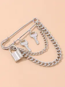 New Metal Punk Street Style Keychain Pendant Tassel Brooch, Cold Wind Pin for Men and Women, Unisex Key Chain Accessory, Keychain Jewelry