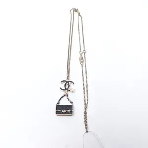 Pre-owned Chanel Gold&Black Mental Necklace T10414322