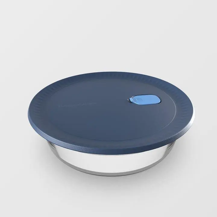 Tupperware Voila™ Glass Tupperware Round Food Storage 1.8 qt / 1.7L Airtight Baking Dish Microwave & Oven Safe with Easy-Press Lid & Steam Vent