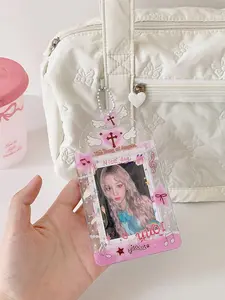 Style Dolphin Cartoon Glitter Star Card Holder, Id Badge Holder, Photo Strip Holder, Kpop Student 3 Inch Fandom Keychain Bag, Metro Card Case Accessory