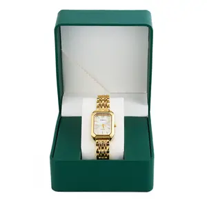 Luxury Ladies Fashion Quartz Watch Simple Scale Square Quality Gold Plated Women Watches Business,Gift box & Adjuster & gift for her & New Year Gift