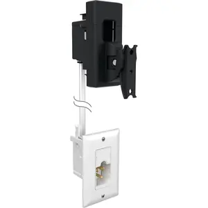 Speaker Wall Mount + Power Kit - Universal Speaker Mount Tilts, Swivels &  Cords Behind Wall w/ 10ft ETL Certified  - DIY Install Works w/Sonos Era 100 &  Speakers up to 8lbs