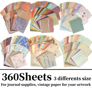 6 Packs Vintage Scrapbook Paper, 360 Sheets, Multicolor, Rectangular, Matte Finish, Ideal for Scrapbooking, Journaling, Art, DIY Projects