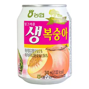 NONGHYUP Korean Peach Juice Drink with Real Peach Pulp 240ml - Refreshing Fruit Beverage