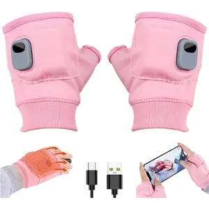 Electric Fingerless Heating Writing Gloves for Students,Hand Warmer for Indoor and Outdoor