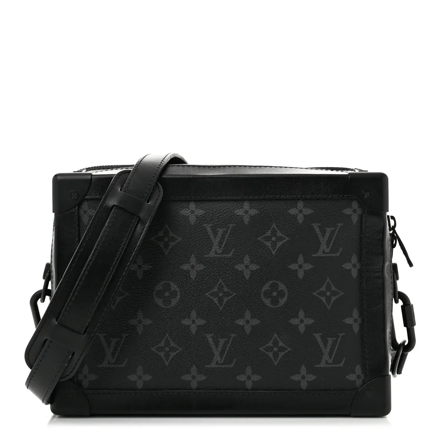 Pre-owned Louis Vuitton Coated Canvas and Leather Crossbody Bags Monogram Eclipse Soft Trunk