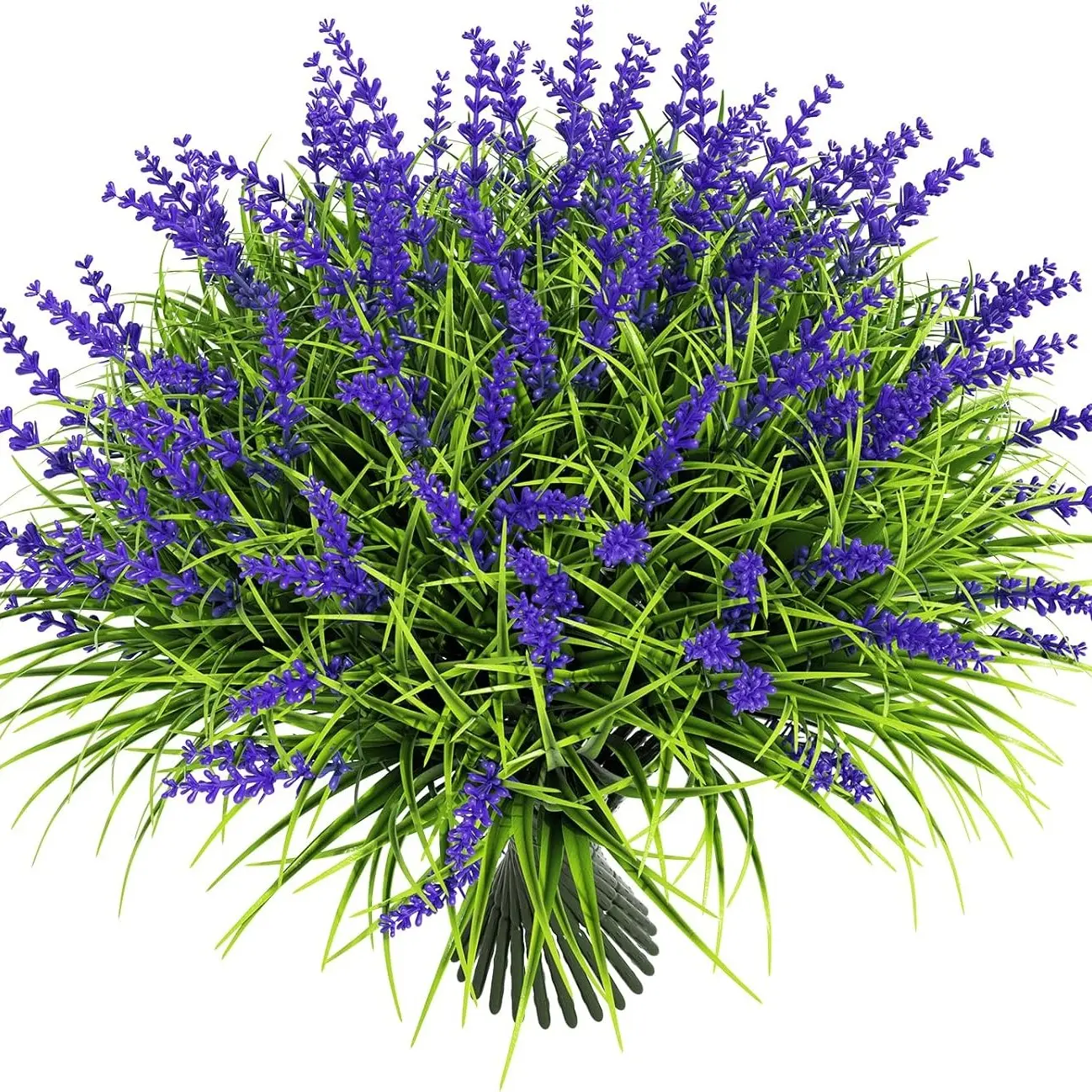 Artificial Plants Flowers Outdoor, 24 Bundles UV Resistant Faux Lavender, Monkey Grass for Garden, Porch, Window, Patio Decor, Decorative Fake Plant, Artificial Floral Plant, Artificial Lavender Bouquet