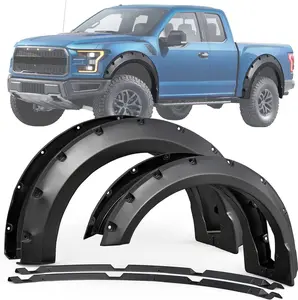 YITAMOTOR Fender Flares Compatible with 2015-2017 Ford F150, 4Pcs Front Rear Truck Wheel Well Covers, Pocket Bolt-Riveted Style Scratch Resistant Mud Flaps