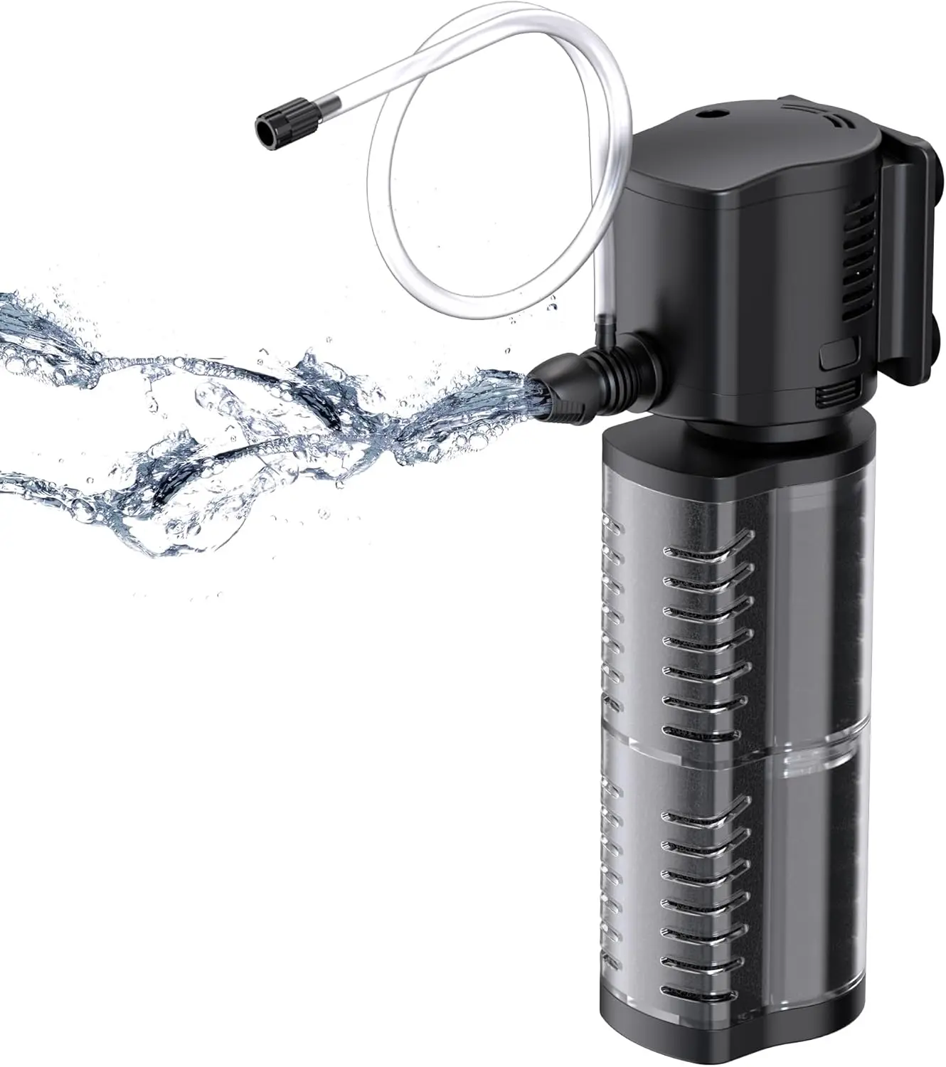 FREESEA Aquarium Fish Tank Filter: 20W 400GPH Internal Power Filter 3-Stage Filtration for 75-150 Gallon Saltwater Betta Turtle Tanks Aquarium Bio Sponge Filter Trio Ultra Quiet Submersible Aquarium Filter submersible power Submersible UV