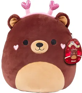 Squishmallows 10" Omar The Valentine's Day Bear W Hearts - Officially Licensed 2026 Valentines Day Plush- Collectible Soft & Squishy Bear Stuffed Animal Toy - Add to Your Squad - Gift for Kids & Her!