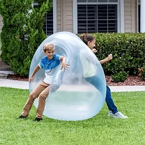 2 Pack Giant Bubble Water Ball | Transparent Flexible TPR Style | Leak-Proof Tear-Resistant Easy Inflatable Water Filled Ball for Beach, Yard Game & Family Summer Outdoor Activities