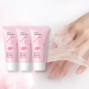 50g Sakura Cherry Blossom Hand Wax, 3 Counts Hydrating Moisturizing Deep Hydration Fragrance Honey Peeling Hand Mask, Exfoliating Hand Care Product for Women & Men