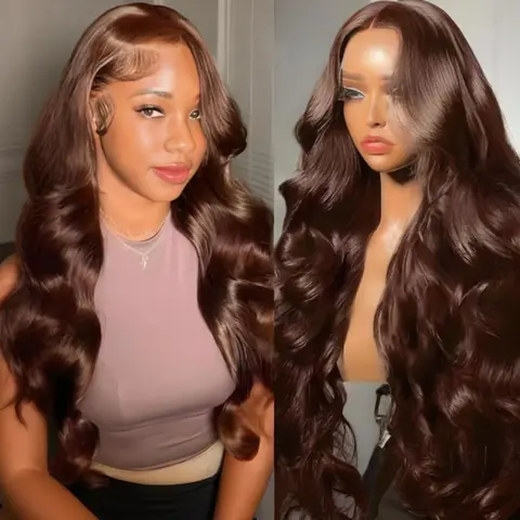 [NEW IN] Hot Star Super Deal #4 Ginger Brown Colored Body Wave and Straight 13x6 HD Transparent Lace Frontal Human 180% Desnity Hair Wigs
