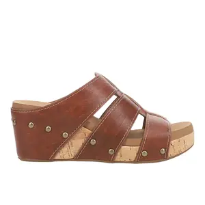 Corkys Womens Catch Of The Day Studded  Casual Sandals Casual Mid Heel 2-3" - Brown