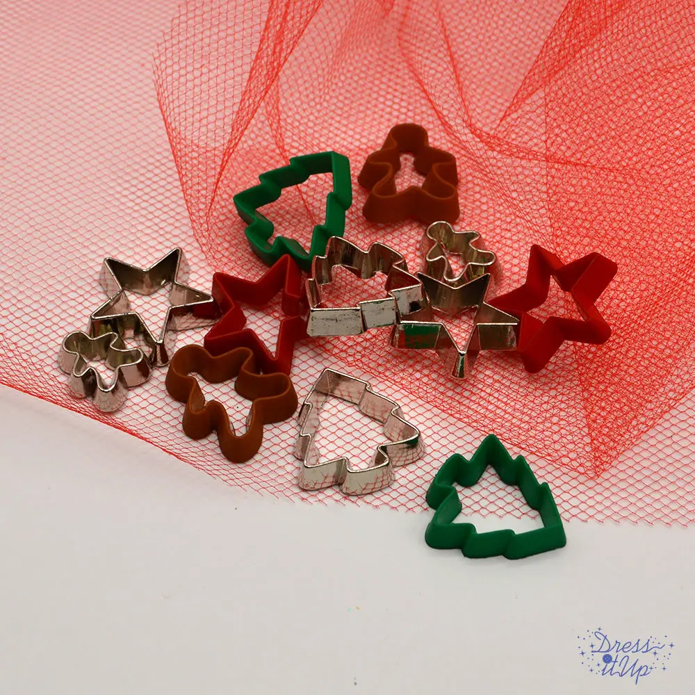 Christmas Cookie Cutters Multi Color Holiday Themed Embellishments