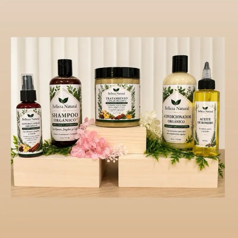 Belleza Natural Organic Haircare Collection - Argan Thickening Shampoo, Conditioner for Hair Restore