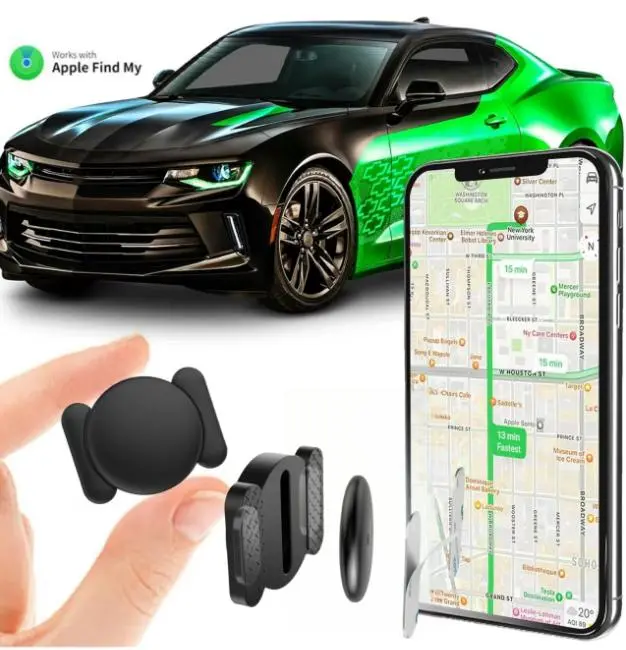 iOS Only Find My Supported Magnetic GPS Car Tracker Tags, Subscription-Free Real-Time Global Location Locator, Compact Hidden Discreet Tracking Device No Extra Monthly Charges