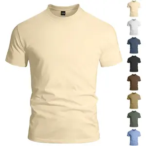 Summer Men's Simple Solid Color Fashion Leisure Sports Fit Inside Wholesale Short-sleeved T-shirt Men