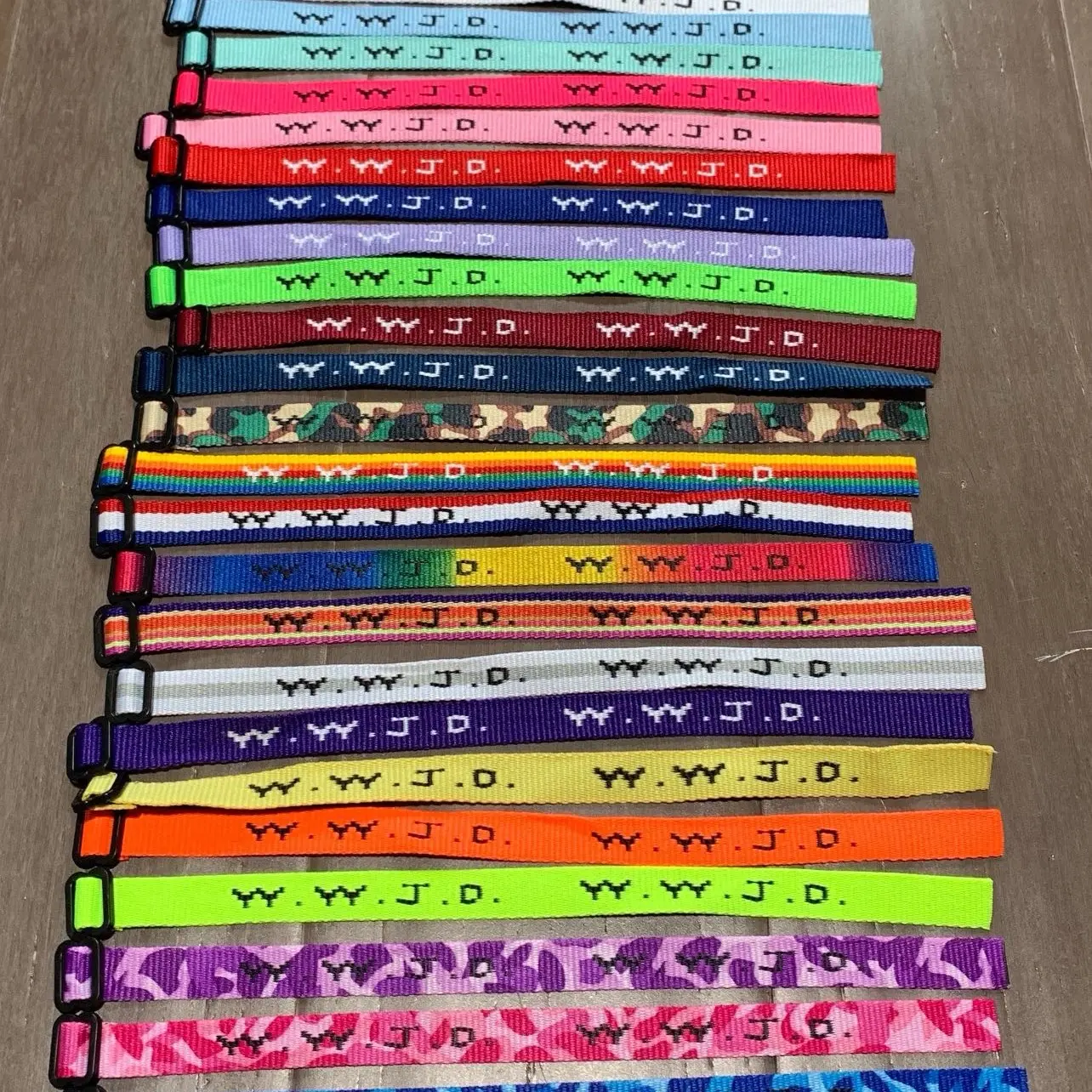 25 Pack WWJD Jesus Bracelets Religious Wristbands Prayer Fashion Jewelry One Size Fits All Original Retro Throwback Nostalgia Bands 25 Colors Brand New Bulk Pac