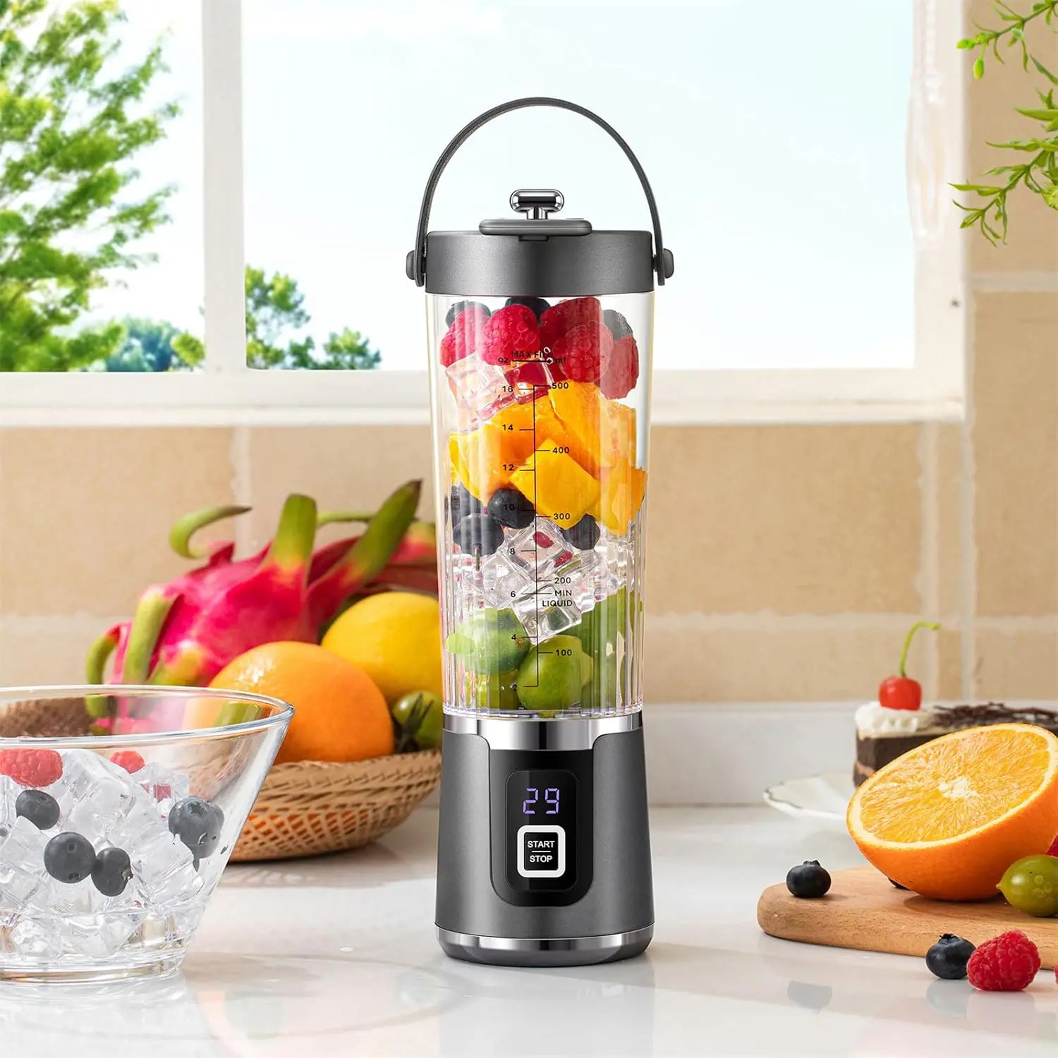 200W Cordless Rechargeable Portable Electric Juicer Cup - Kitchen Blending Machine for Busy Parents, Fruits & Vegetable Crushing Fruit Drink Maker, Crush Vegetables, Gym Enthusiasts, Ice Crushing