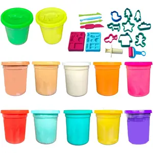 27-PCS DIY Art & Toy Playdough Kit for Kids – 12 Non-Toxic Bright Colors & 15 Fun Tools – Natural Flour-Based Dough, Safer Than Clay – Sensory, STEM & Montessori Learning – Creative Gift for Toddlers & Kids