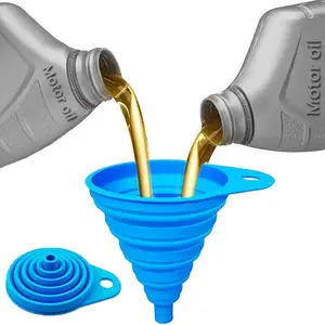 Portable Foldable Car Oil Funnel, Silicone Oil Liquid Funnel, Car Garage Funnel, Car Maintenance Tool, Garage & Workshop Equipment