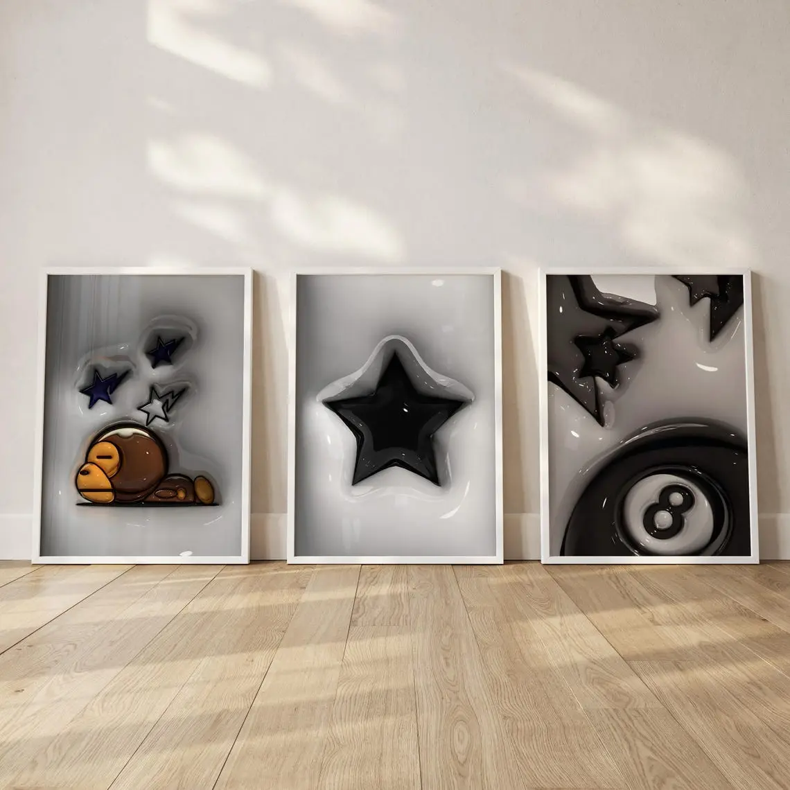 Set of 3 Hypebeast Poster; Wall Decor for Men