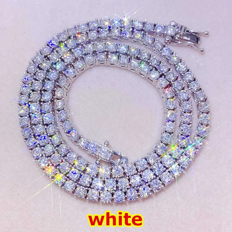 [Tennis Chain] Premium Unisex Moissanite Men Original 925 Sterling Women james avery  Geometric Brushed Snake ideal jewelry love flat figaro true one Gold Plated Cuban Cross Necklace gabriella neck big pendant daisy name hand