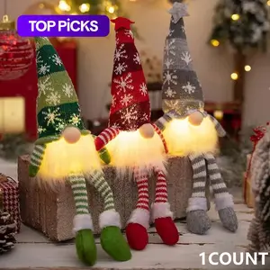 Cute Elf Design Hanging Light, 1 Count/3 Counts Creative Long-legged Doll Hanging Decor, Home Wall Decor Supplies for Living Room Bedroom, Great for Holiday Decoration Fireplace Window Decoration, Christmas Decoration, Decorative Ornament