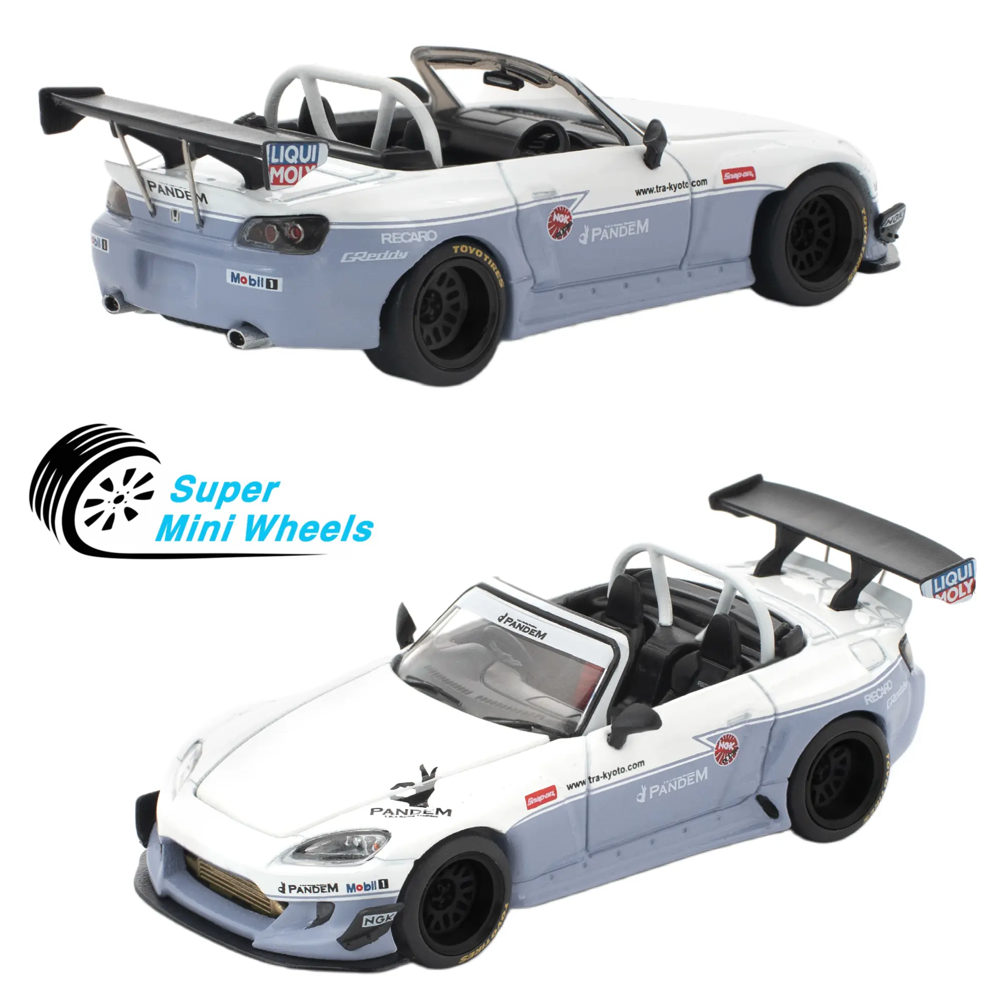 Pop Race 1:64 Honda Pandem S2000 White New Tooling #300