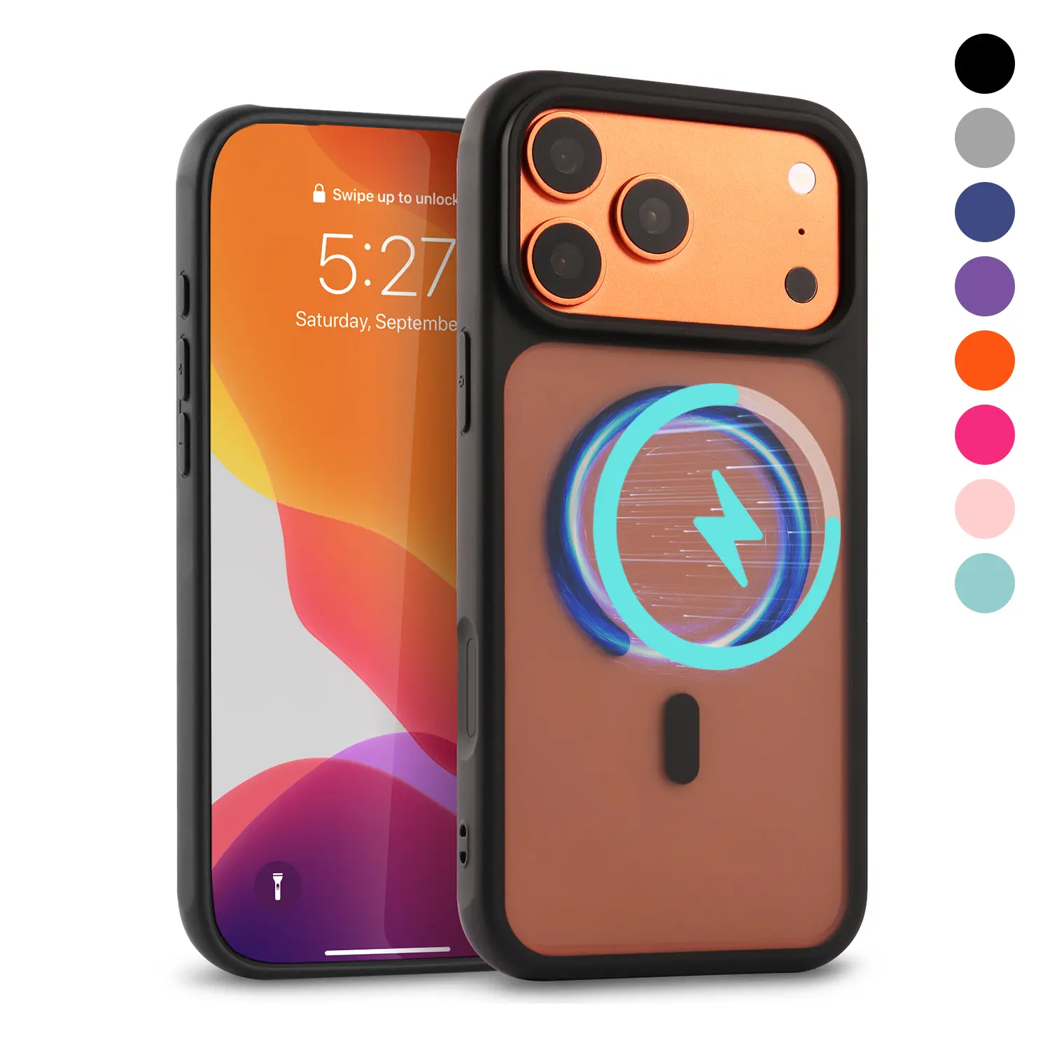for iPhone 17 Pro Max 16 15 14 13 12 Case Magsafe 2.5X Military Grade Drop Proof Protective Phone Case for iPhon with Camera Control, Frosted Clear Back and Lanyard