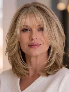 14 Inch Short Curly Wig with Bangs, Stylist Friendly Wig, Synthetic Hair for Women, Daily Wear & Travel, Natural Look, Comfortable Fit