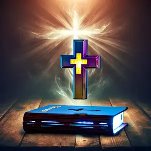 Magnetic Levitation Floating Colorful Cross LED Night Light | 360° Rotating RGB Lamp with Illuminated Wooden Bible Base Bedside Desk Christian Easter Gift Home Decor