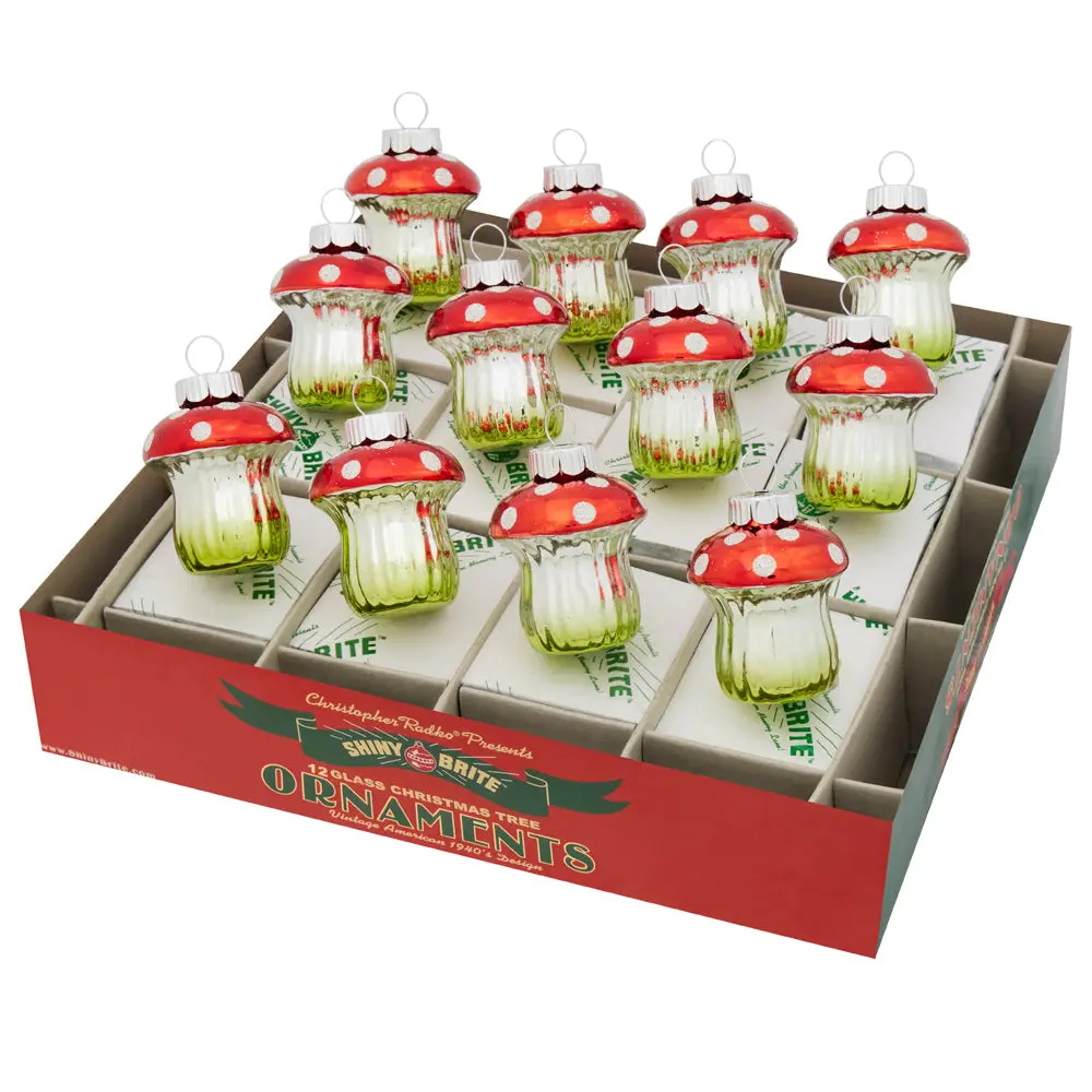 HOLIDAY SPLENDOR 12 COUNT 1.75" MUSHROOMS