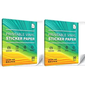 50 Printable Permanent Vinyl Papers - Sticker Printer Paper - Matte White