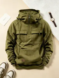 Cargo Hoodies For Men Tactical Sweatshirt Quarter ZipCargo Pullover Hoodies Workout Gym Men Fashion OutdoorHoodies, Man sweatshirts, Cargo Hoodies, hooded collar