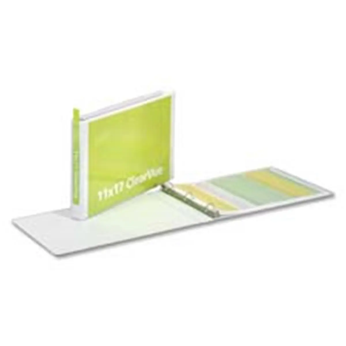Cardinal Brands Inc CRD22142 Clearvue Slant D-Shaped Ring Binders - 11x17 Size - 3in Capacity - White - 63% Recycled Material - Free Templates - Holds 25% More for Document Storage - Slanted Rings, Transparent Cover, Contains 63 Percent Recycled Material,