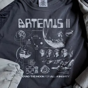 Artemis II NASA Mission T-Shirt: Vintage Feel, DTG Print, Space Exploration Apparel