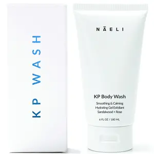 NAELI Keratosis Pilaris & Acne Exfoliating Body Wash Cleanser with 14% Glycolic & Salicylic Acid - Natural KP Bump Eraser & Strawberry Legs Treatment, Back & Butt Acne - Smooths & Hydrates, 6 oz