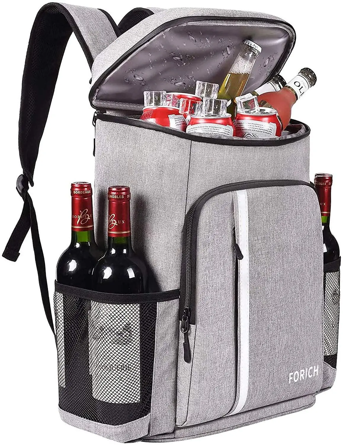 FORICH Insulated Cooler Backpack, 30 Cans/30L, Leakproof Liner, Lightweight & Durable, Multi-Purpose for Beach, Picnics, Camping, Hiking, 18.1"x13.3"x7.9"