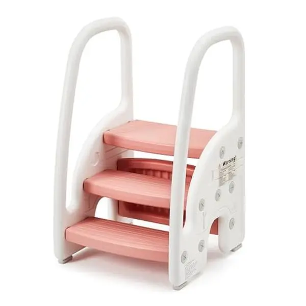 GAOMON Toddler Step Stool for Bathroom Sink, Kids Standing Tower, 3 Step Stool with Safety Handles for Kitchen, Bed, Toilet Potty Training, Non-Slip Three Step Ladder for Child Learning
