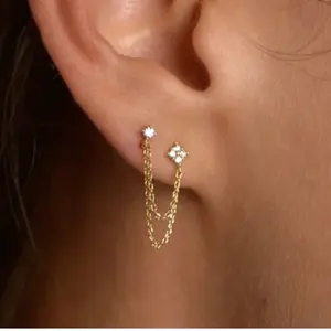 2 Hole ear Piercing Metal Coating Female